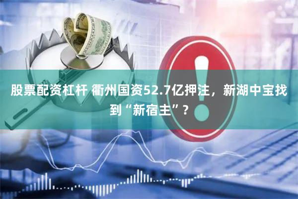 股票配资杠杆 衢州国资52.7亿押注，新湖中宝找到“新宿主”？